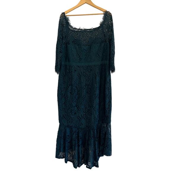City Chic Floral Lace Maxi Dress Womens 18 Whimsigoth Forest Fairy Green Formal - Picture 2 of 15